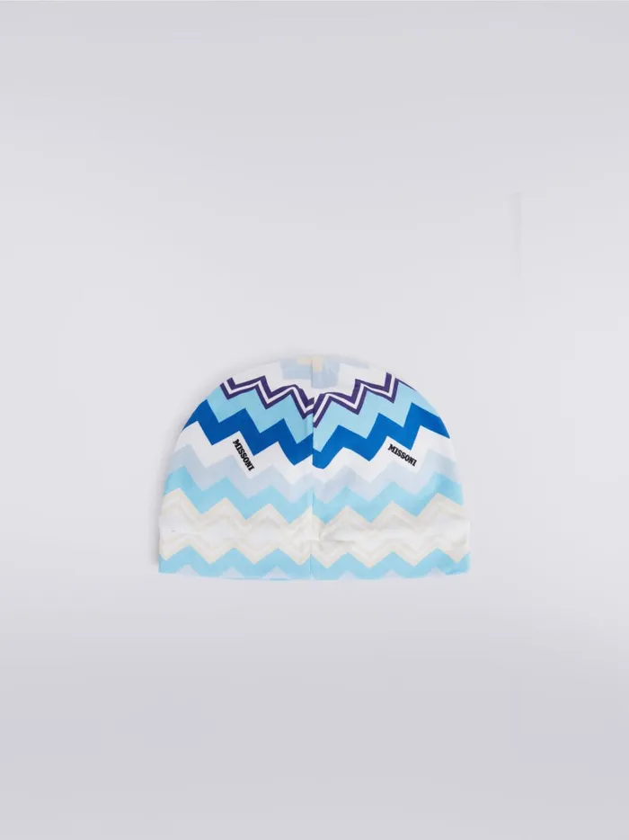 ThreePiece Set With Cotton Jumpsuit Bib And Docker Hat With Zigzag Pattern Multicoloured Kids Missoni Baby 024 Months