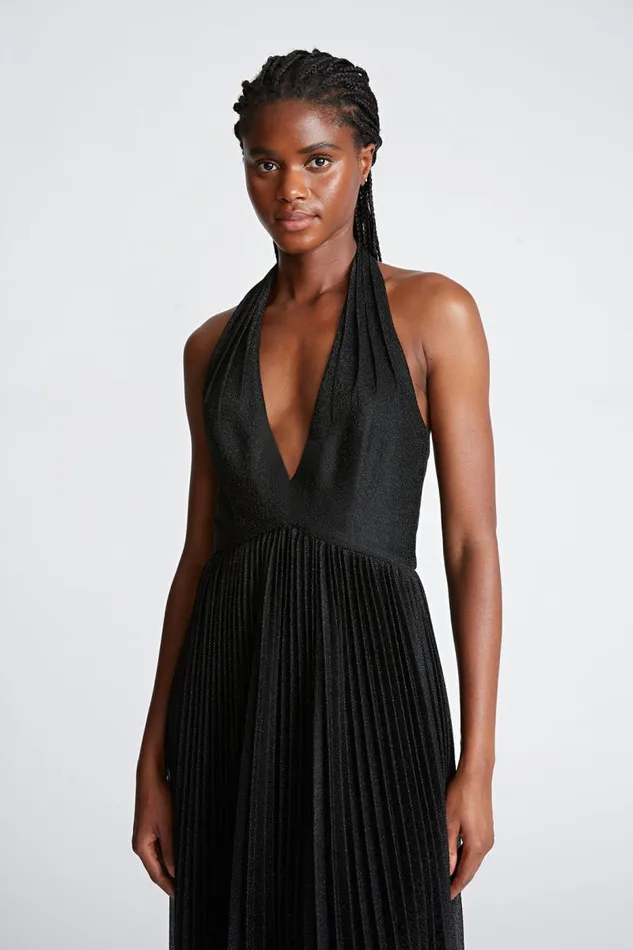 Tiffany Gown In Shimmer Jersey Black Women Halston Gowns