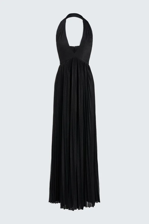 Tiffany Gown In Shimmer Jersey Black Women Halston Gowns