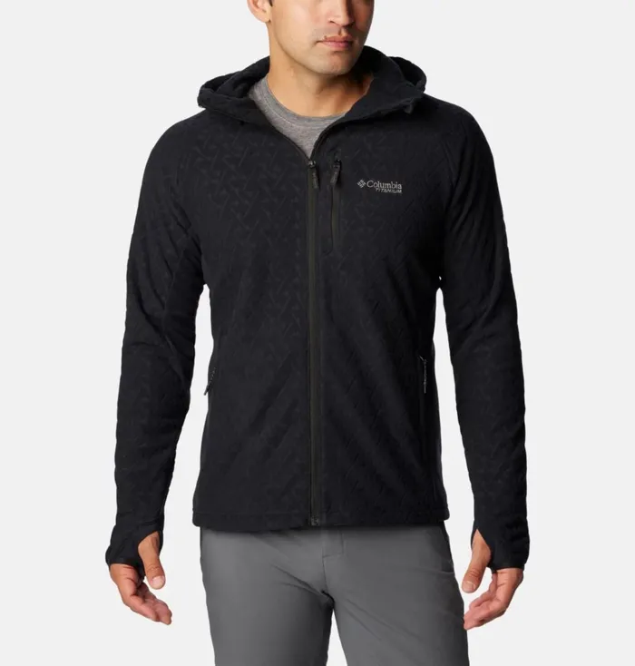 Titan Pass 30 Hooded Fleece Black Mens Columbia Sportswear Jackets and Vests