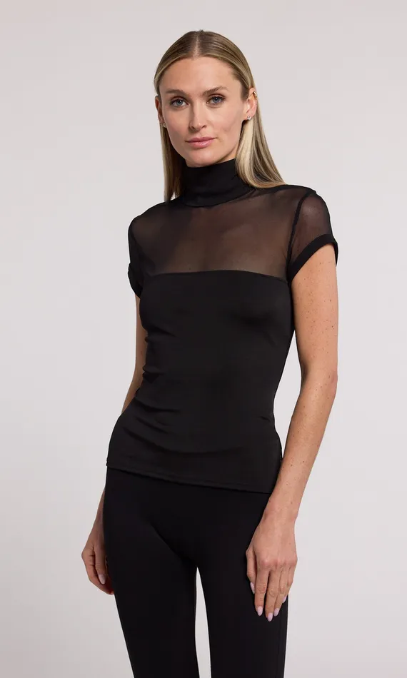 Tops Avril Mesh Combo Top Black Generation Love Clothing Women Tops Avril Mesh Combo Top Black Generation Love Clothing Women