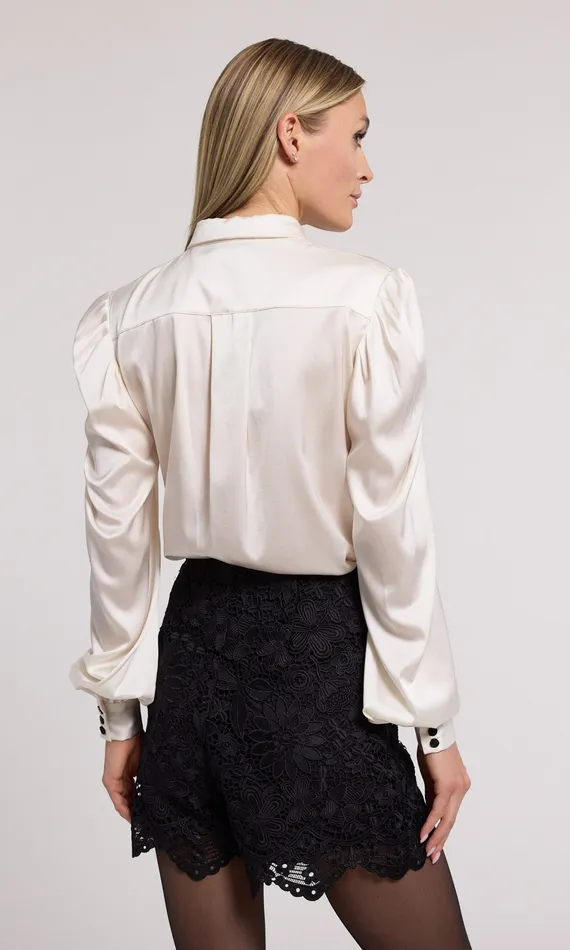 Tops Women Arly Bow Blouse WhiteBlack Generation Love Clothing