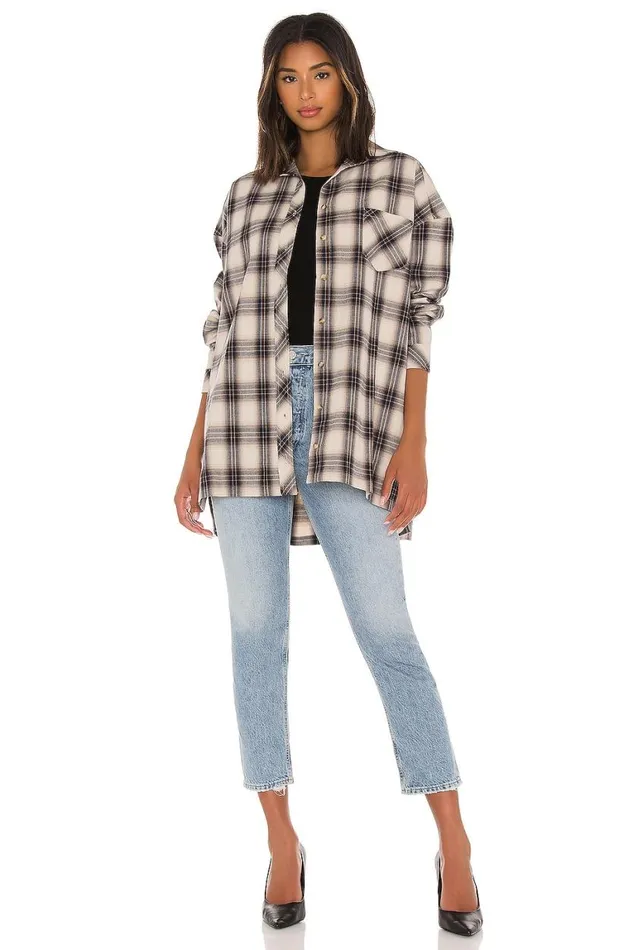 Tops Women Lovers and Friends Gela Oversized Top Nude Plaid