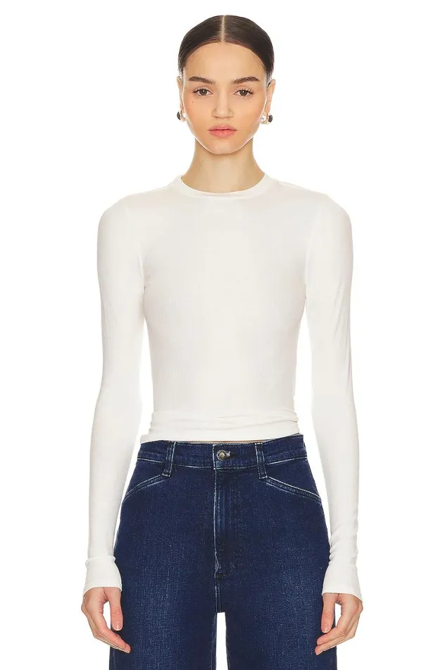 Tops Women Lovers and Friends Hailey Long Sleeve Tee White