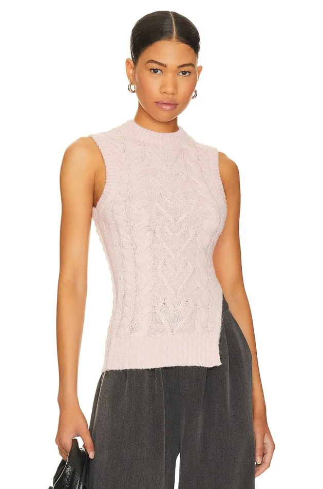 Tops Women Lovers and Friends Ingrid Sweater Vest Pink