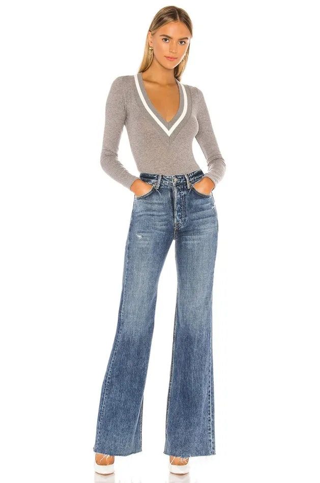 Tops Women Lovers and Friends Natasha Bodysuit Heather Grey