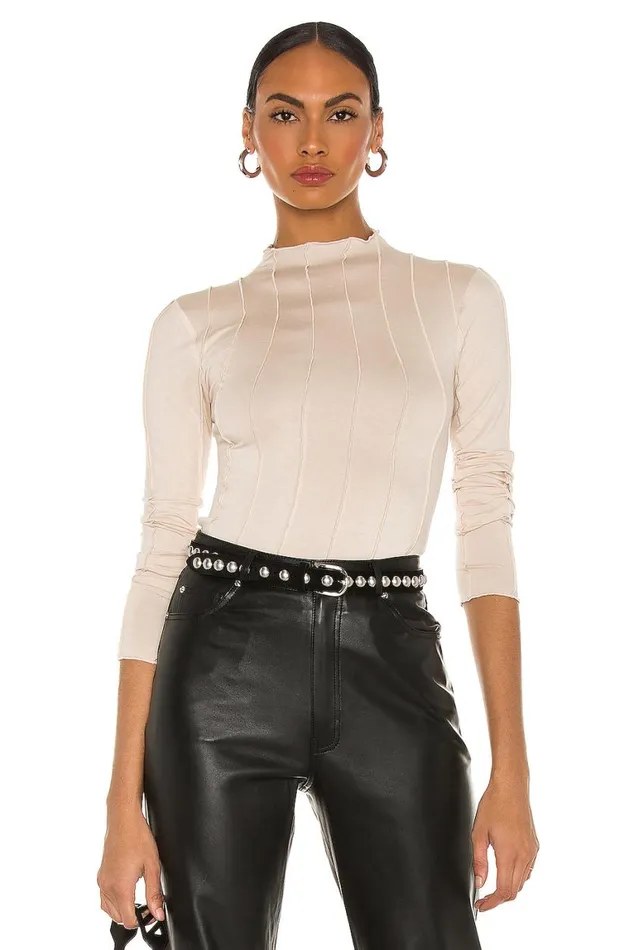 Tops Women Lovers and Friends Seamed Long Sleeve Top Beige