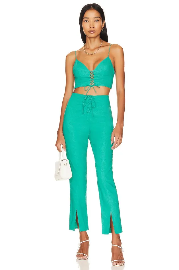 Tops Women Lovers and Friends Sterling Crop Top Green