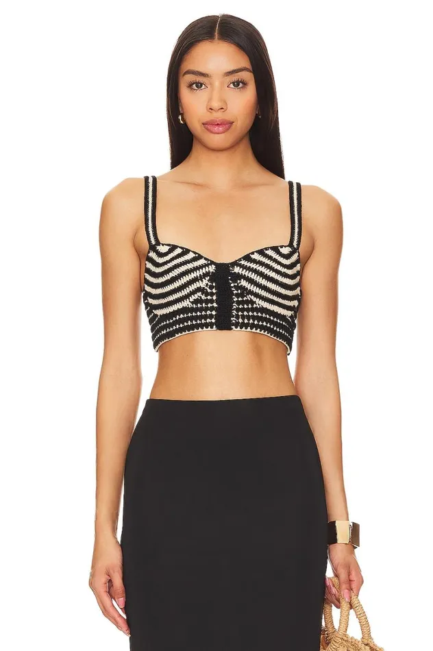 Tops Women Lovers and Friends Tropica Top Black and Beige