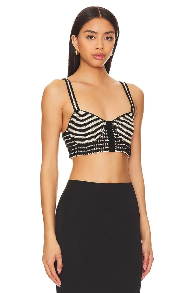Tops Women Lovers and Friends Tropica Top Black and Beige