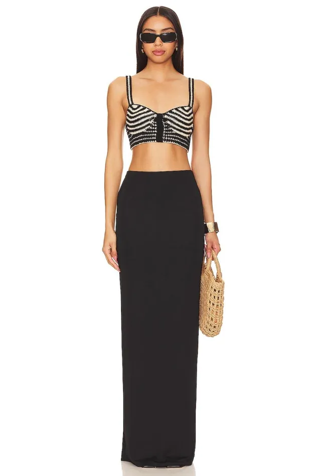 Tops Women Lovers and Friends Tropica Top Black and Beige