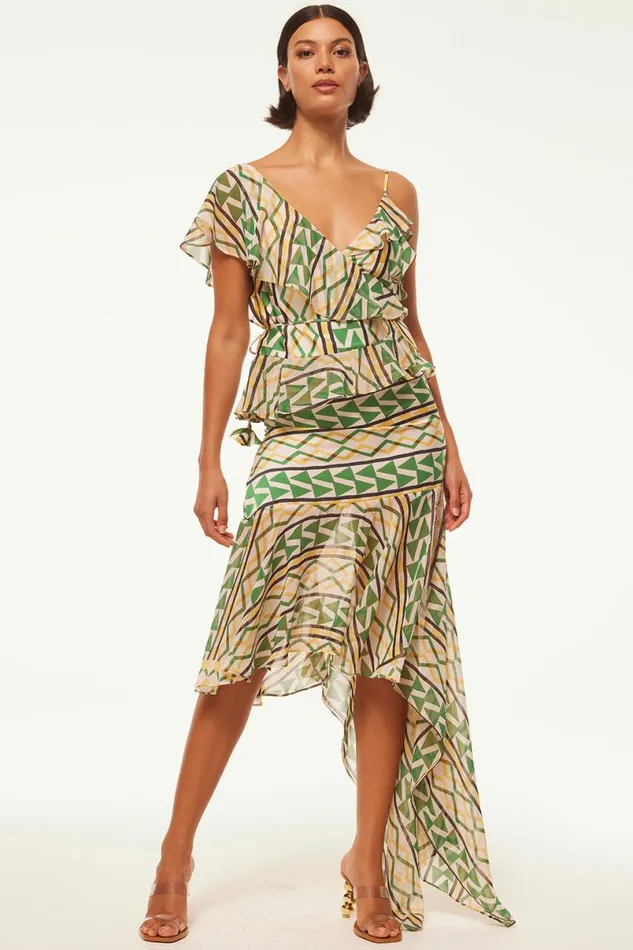 Tops Women MISA Los Angeles AGATA TOP Limoncello Geo Mix