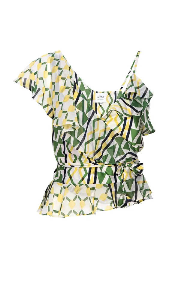 Tops Women MISA Los Angeles AGATA TOP Limoncello Geo Mix