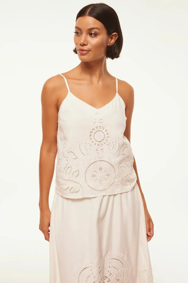 Tops Women MISA Los Angeles MARCELA TOP Pink Eyelet