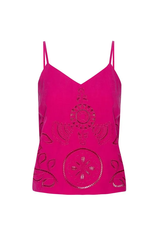 Tops Women MISA Los Angeles MARCELA TOP Pink Eyelet