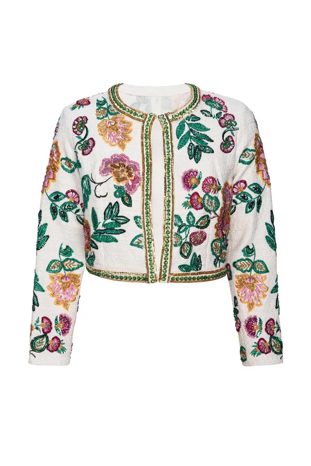 Tops Women MISA Los Angeles SALIMA JACKET Malika Paisley Floral Embroidery