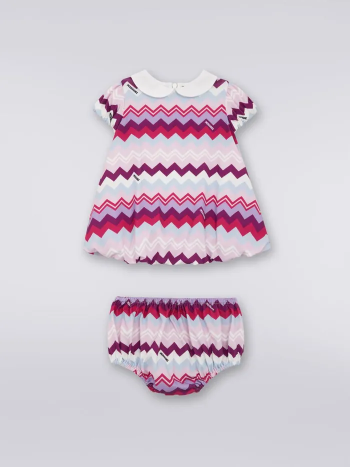 TwoPiece Set With Dress And Culotte Trousers In Zigzag Cotton Multicoloured Kids Missoni Baby 024 Months TwoPiece Set With Dress And Culotte Trousers In Zigzag Cotton Multicoloured Kids Missoni Baby 024 Months