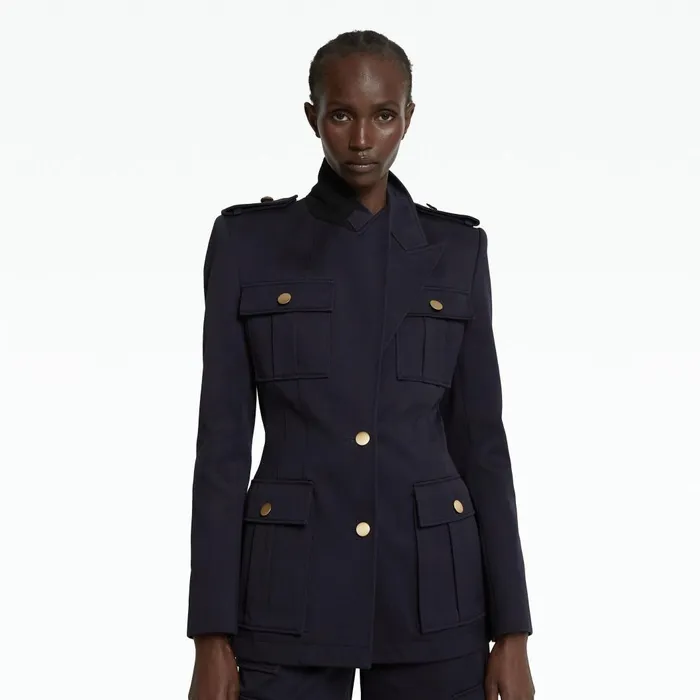 Ursa Midnight Navy Jacket Women Safiyaa Jackets and Coats