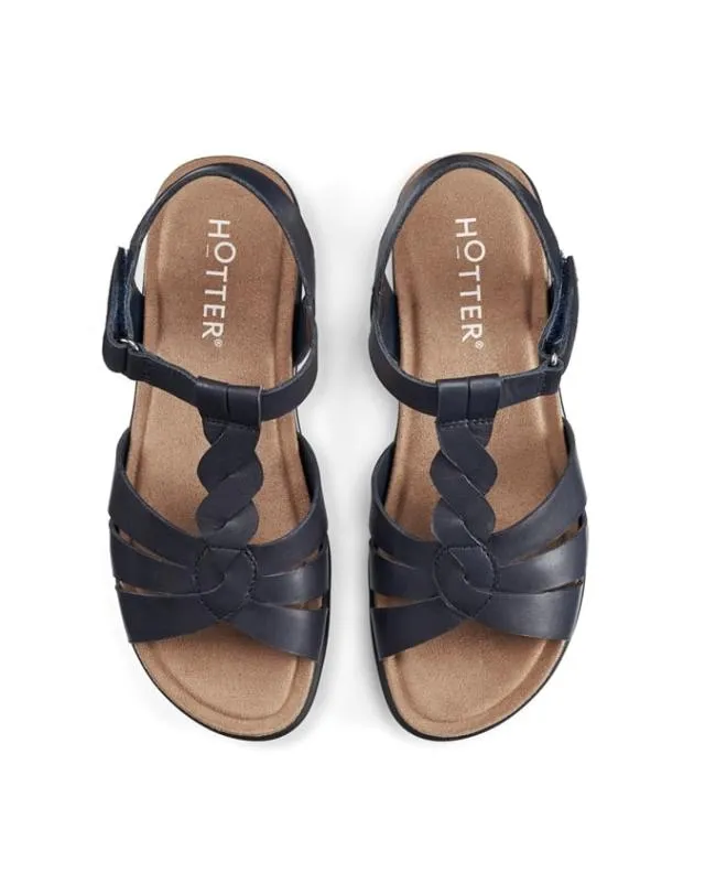 Valencia Sandals Navy Women Hotter Flat Sandals Valencia Sandals Navy Women Hotter Flat Sandals