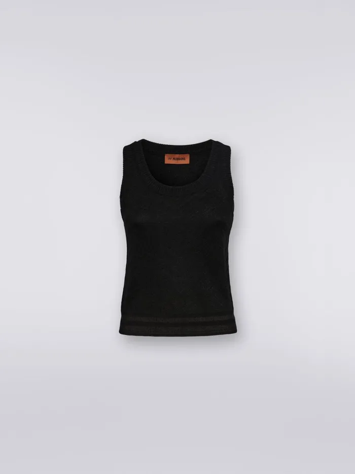 Viscose Blend Tank Top With ToneOnTone Chevron And Lam Black Women Missoni Tshirts And Tops Viscose Blend Tank Top With ToneOnTone Chevron And Lam Black Women Missoni Tshirts And Tops