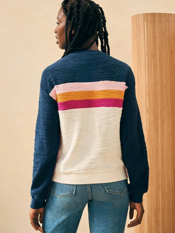 Vista Stripe Pullover 8211 Twilight Vista Twilight Vista Women Faherty Pajamas and Lounge