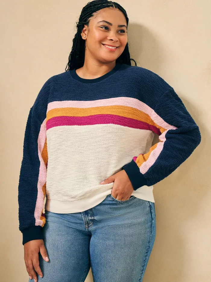 Vista Stripe Pullover 8211 Twilight Vista Twilight Vista Women Faherty Pajamas and Lounge