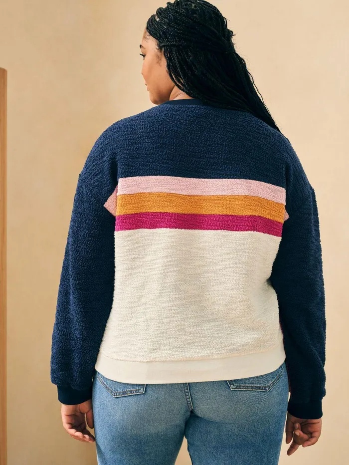 Vista Stripe Pullover 8211 Twilight Vista Twilight Vista Women Faherty Pajamas and Lounge