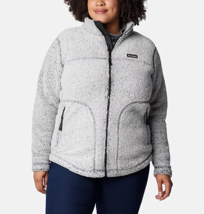 West Bend Full Zip Fleece Jacket 8211 Plus Size Black Frosted Womens Columbia Sportswear Jackets and Vests