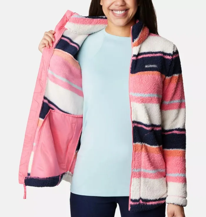 West Bend Full Zip Fleece Jacket Camellia Rose Serendipity Stripe Womens Columbia Sportswear Jackets and Vests West Bend Full Zip Fleece Jacket Camellia Rose Serendipity Stripe Womens Columbia Sportswear Jackets and Vests
