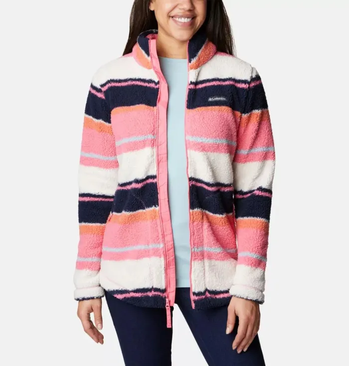 West Bend Full Zip Fleece Jacket Camellia Rose Serendipity Stripe Womens Columbia Sportswear Jackets and Vests West Bend Full Zip Fleece Jacket Camellia Rose Serendipity Stripe Womens Columbia Sportswear Jackets and Vests