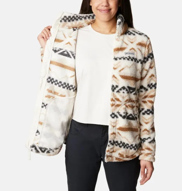 West Bend Full Zip Fleece Jacket Chalk Checkered Peaks Womens Columbia Sportswear Jackets and Vests West Bend Full Zip Fleece Jacket Chalk Checkered Peaks Womens Columbia Sportswear Jackets and Vests