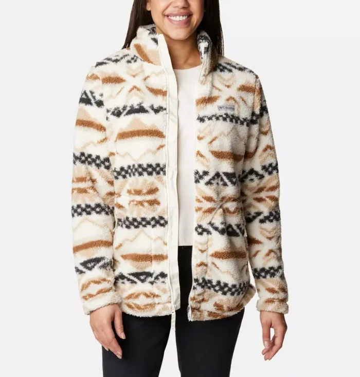 West Bend Full Zip Fleece Jacket Chalk Checkered Peaks Womens Columbia Sportswear Jackets and Vests West Bend Full Zip Fleece Jacket Chalk Checkered Peaks Womens Columbia Sportswear Jackets and Vests