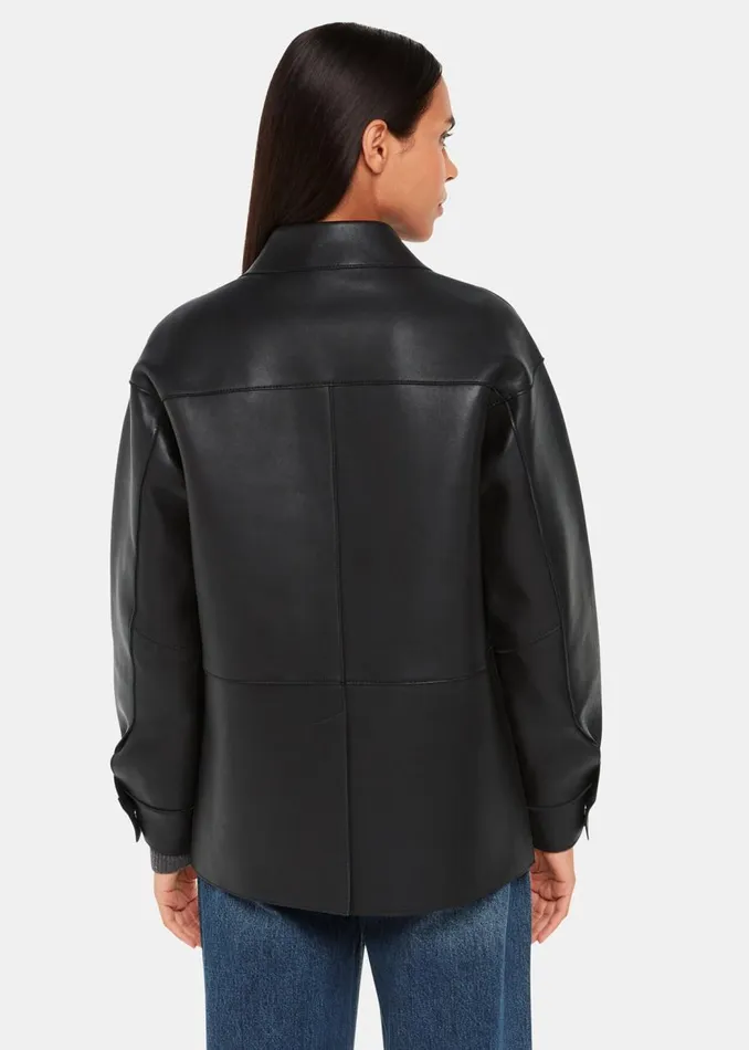 Whistles Coats and Jackets Black Clean Bonded Leather Jacket 8211 Women