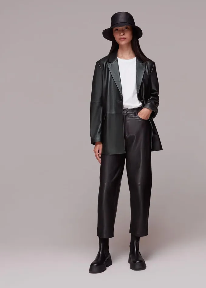 Whistles Coats and Jackets Black Stina Leather Blazer 8211 Women