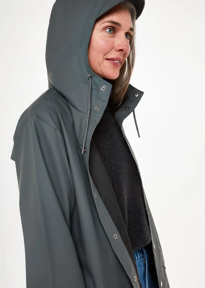 Whistles Coats and Jackets Dark Grey Rains Long Jacket 8211 Women