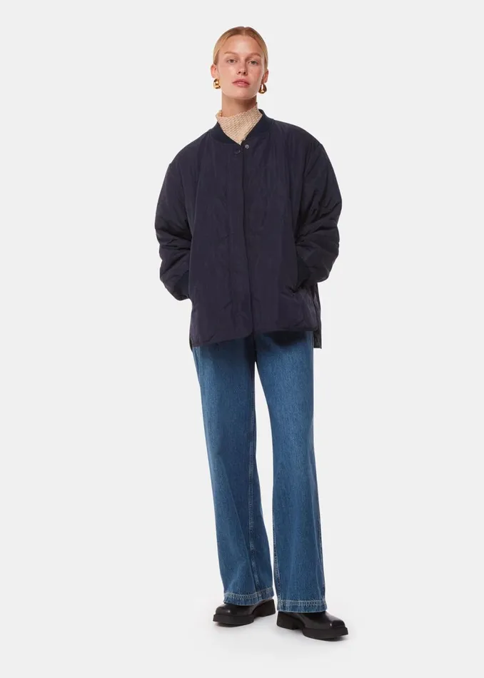 Whistles Coats and Jackets Navy Ida Short Quilted Coat 8211 Women