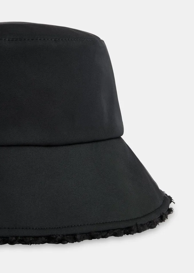 Whistles Hats Gloves and Scarves Black Reversible Borg Bucket Hat 8211 Women