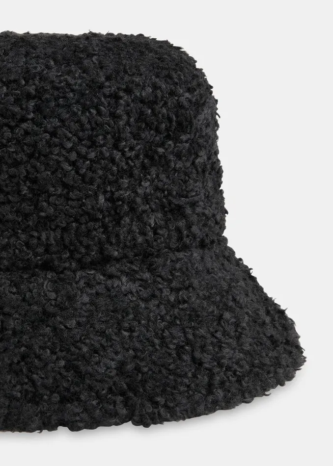 Whistles Hats Gloves and Scarves Black Reversible Borg Bucket Hat 8211 Women