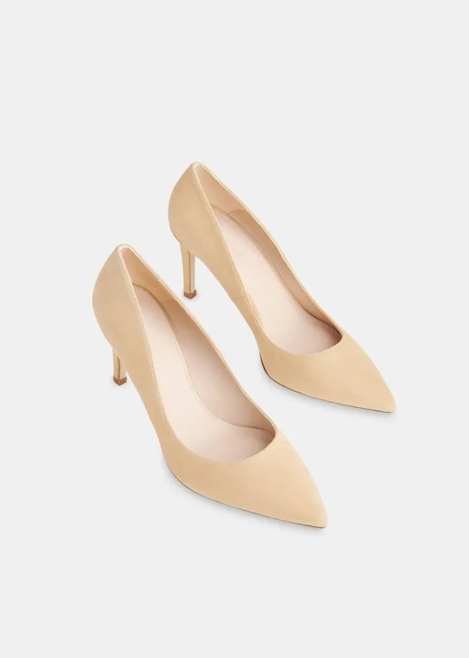 Whistles Heels Beige Corie Suede Heeled Pump 8211 Women