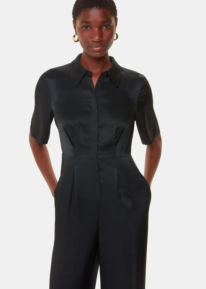 Whistles Jumpsuits Black Edina Jumpsuit 8211 Women