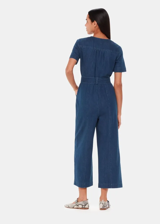 Whistles Jumpsuits Denim Short Sleeve Denim Jumpsuit 8211 Women