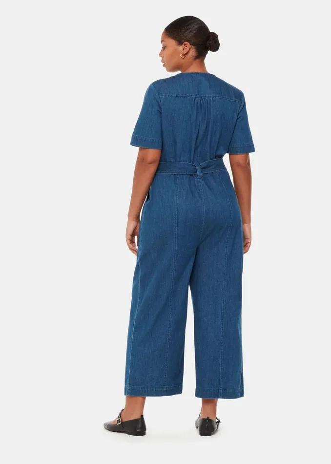 Whistles Jumpsuits Denim Short Sleeve Denim Jumpsuit 8211 Women
