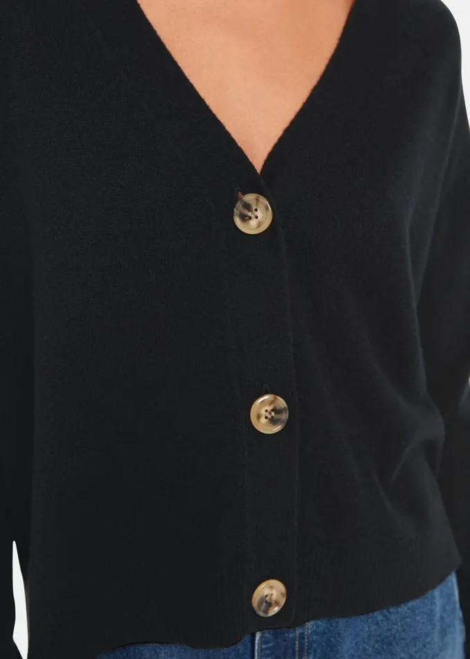 Whistles Knitwear and Cashmere Black Cashmere Cardigan 8211 Women