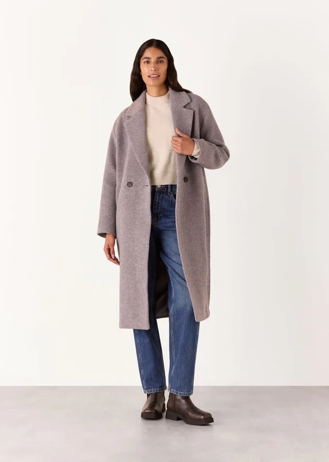 Whistles Knitwear and Cashmere Oatmeal Wool Cropped Sweater 8211 Women