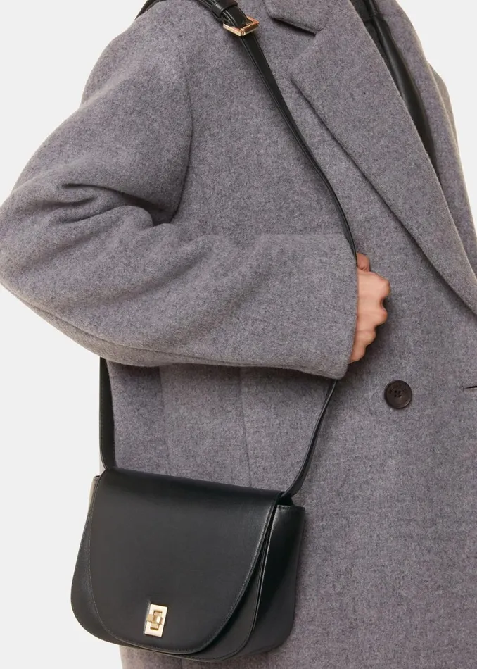 Whistles Leather Black Carlota Turnlock Satchel 8211 Women