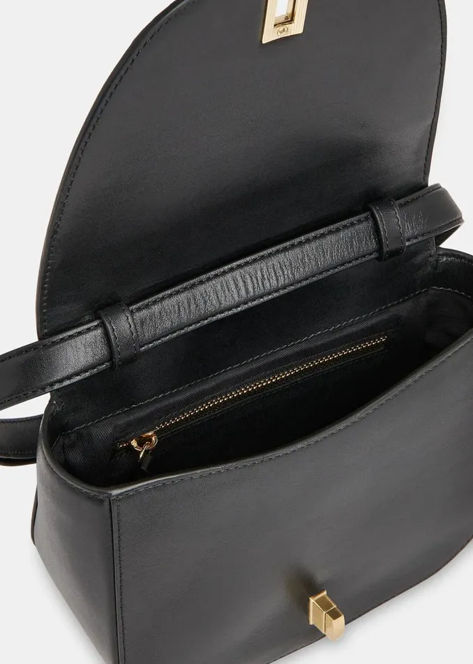 Whistles Leather Black Carlota Turnlock Satchel 8211 Women