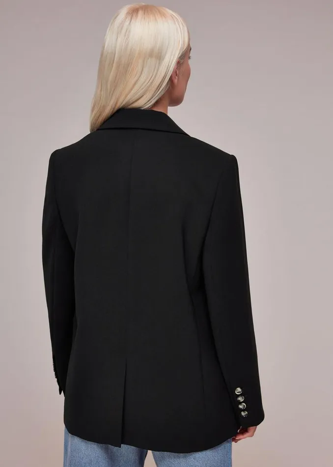 Whistles Petite Coats and Jackets Black Petite Crepe Boyfriend Blazer 8211 Women