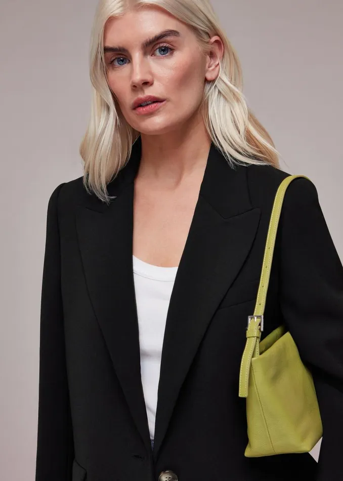 Whistles Petite Coats and Jackets Black Petite Crepe Boyfriend Blazer 8211 Women