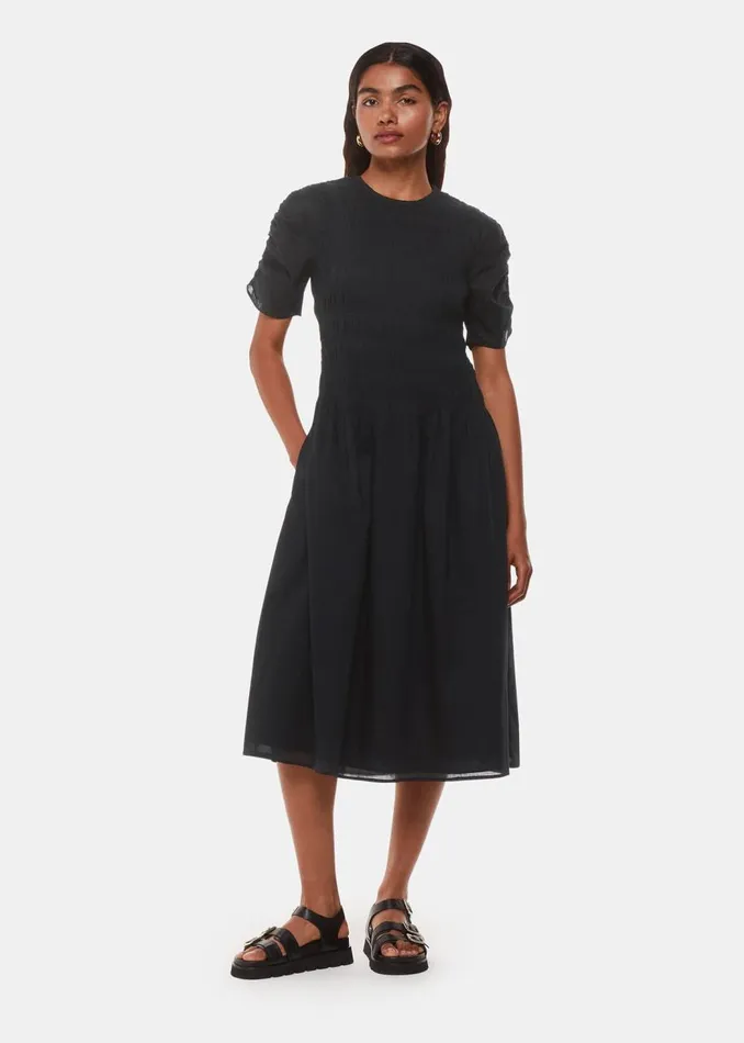 Whistles Petite Dresses and Jumpsuits Black Petite Avery Smocked Dress 8211 Women
