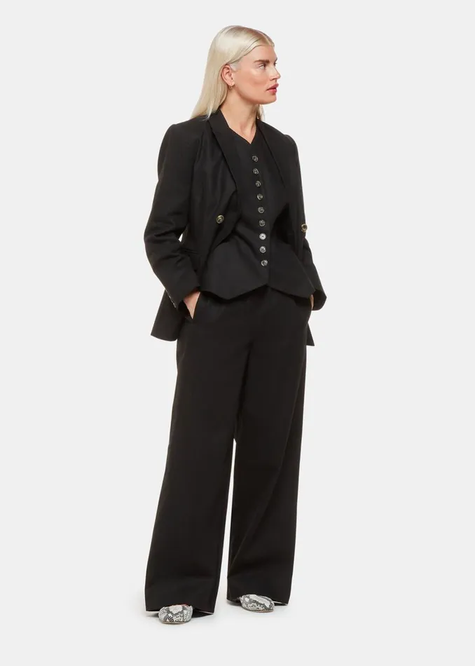 Whistles Petite Tailoring Black Petite Lindsey Linen Blend Waistcoat 8211 Women